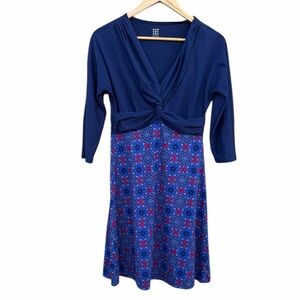 Title Nine Navy and Red Long Sleeve Dress size small